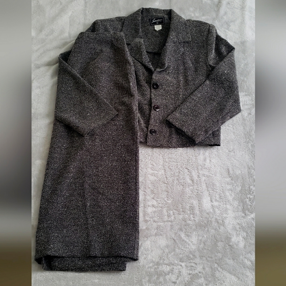 Vintage gray blazer and skirt set